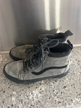 Vans Gray High-Top Sneakers with Black Stripe